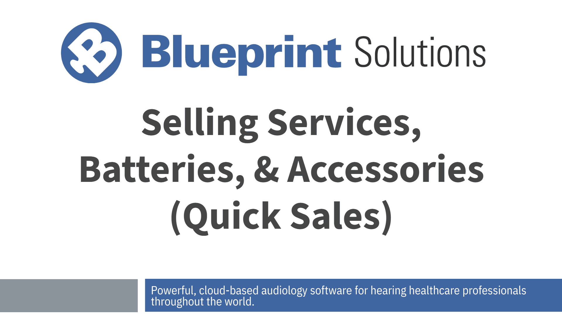 Selling Services, Batteries, & Accessories (Quick Sales)