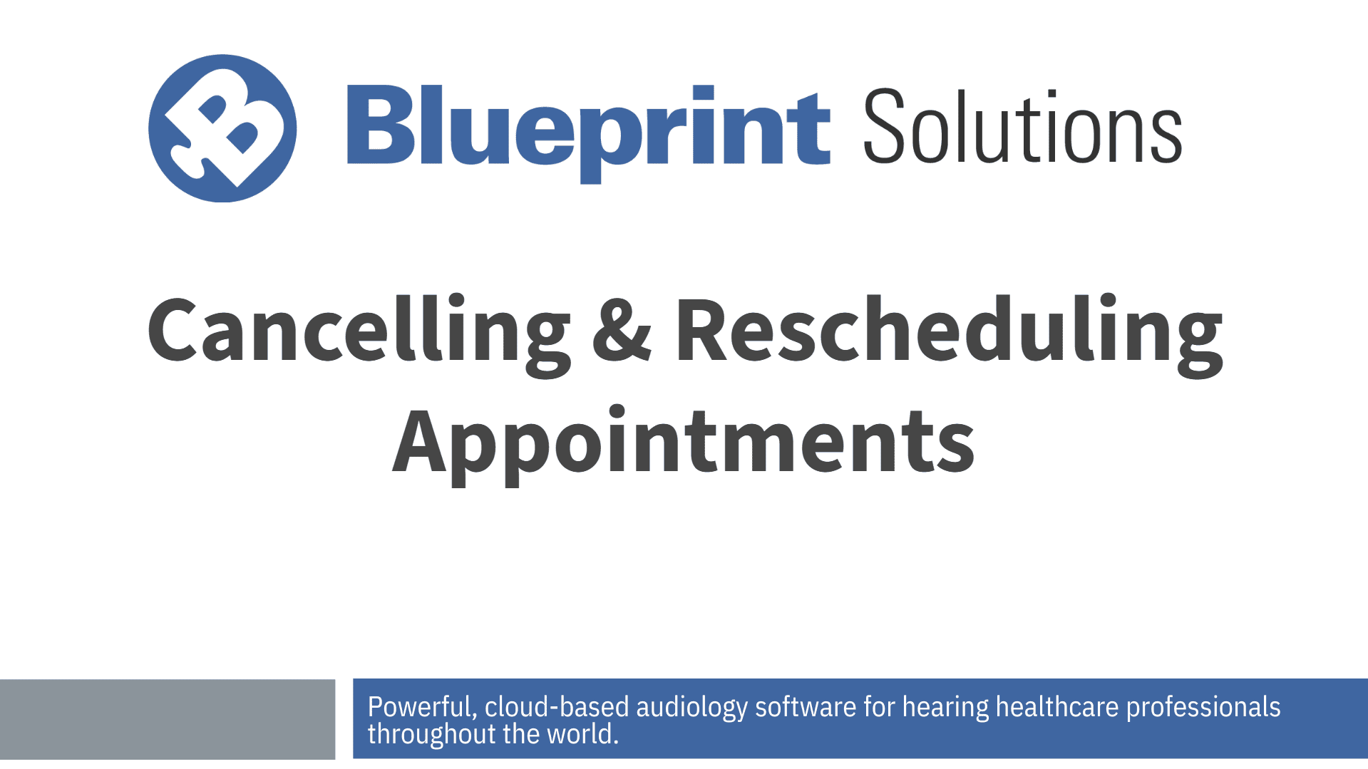 Cancelling & Rescheduling Appointments